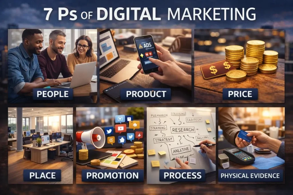 7P's of digital marketing image