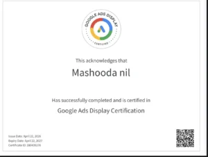 google ads certificate of best digital marketer in bangalore